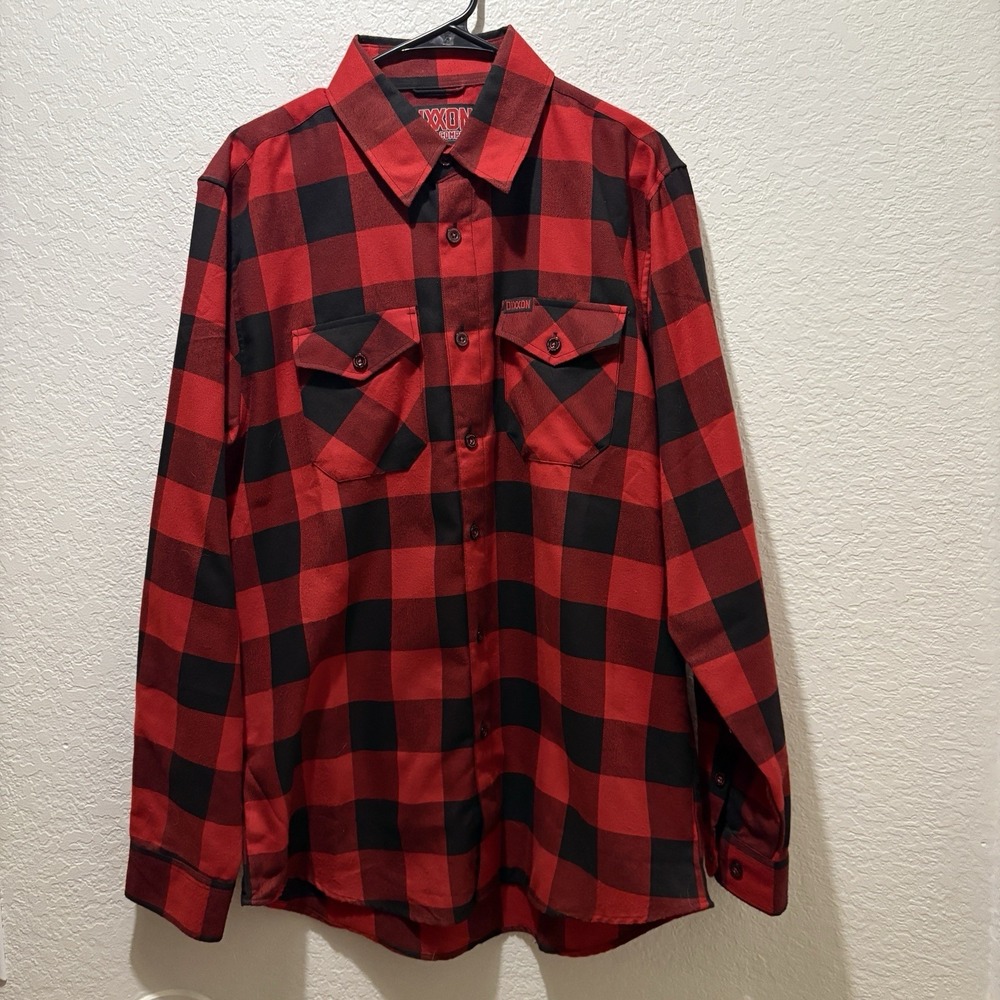 Dixxon Flannel Shirt Mens Large REDRUM Red Black Long Sleeve Buffalo Check